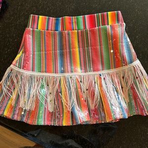 Queen of sparkles pull on fringe skirt